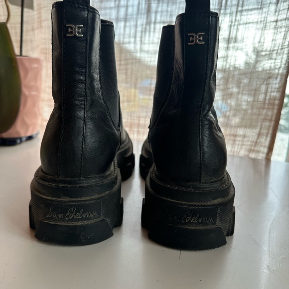 Sam Edelman Black Leather Ankle Boots - Picture 1 of 4